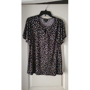 Liz Claiborne Career flutter sleeve keyhole blouse